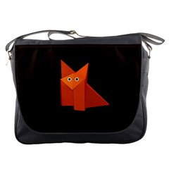 Dark Cute Origami Fox Messenger Bag by CreaturesStore