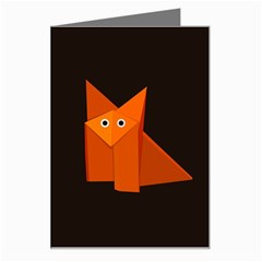 Dark Cute Origami Fox Greeting Card by CreaturesStore