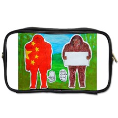 2 Yeh Ren,text & Flag In Forest  Travel Toiletry Bag (one Side) by creationtruth