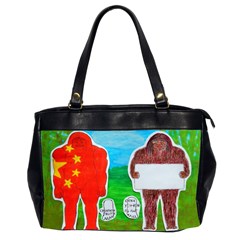 2 Yeh Ren,text & Flag In Forest  Oversize Office Handbag (two Sides) by creationtruth