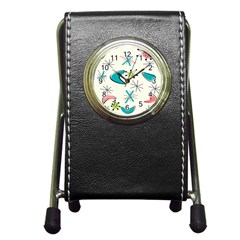 Atomic Era Inspired Pen Holder Desk Clock by GailGabel