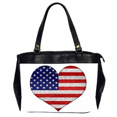 Grunge Heart Shape G8 Flags Oversize Office Handbag (two Sides) by dflcprints