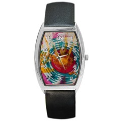 Art Therapy Tonneau Leather Watch by StuffOrSomething