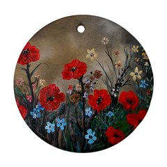 Poppy Garden Round Ornament (two Sides)