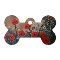 Poppy Garden Dog Tag Bone (one Sided) by rokinronda