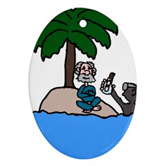 Desert Island Humor Oval Ornament