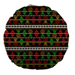 Aztec Style Pattern 18  Premium Round Cushion  by dflcprints