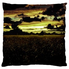 Dark Meadow Landscape  Large Cushion Case (single Sided)  by dflcprints