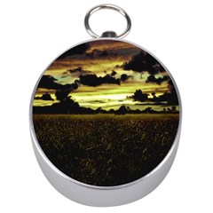 Dark Meadow Landscape  Silver Compass by dflcprints