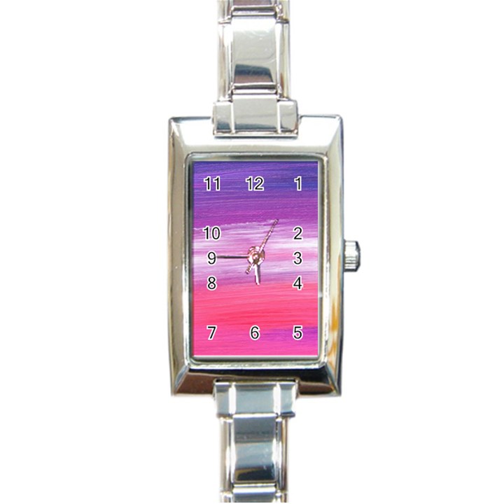 Abstract In Pink & Purple Rectangular Italian Charm Watch