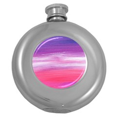 Abstract In Pink & Purple Hip Flask (round) by StuffOrSomething