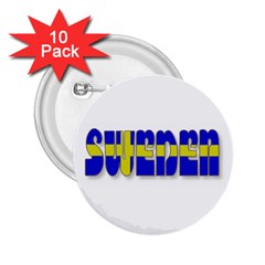Flag Spells Sweden 2 25  Button (10 Pack) by StuffOrSomething