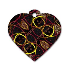Luxury Futuristic Ornament Dog Tag Heart (one Sided)  by dflcprints