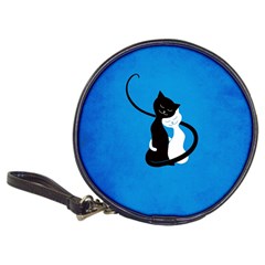 Blue White And Black Cats In Love Cd Wallet by CreaturesStore