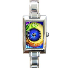 Eerie Psychedelic Eye Rectangular Italian Charm Watch by StuffOrSomething