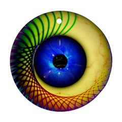 Eerie Psychedelic Eye Round Ornament by StuffOrSomething