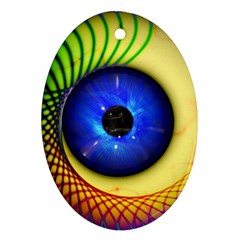Eerie Psychedelic Eye Oval Ornament