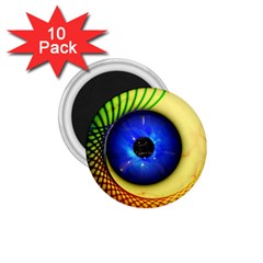 Eerie Psychedelic Eye 1 75  Button Magnet (10 Pack)