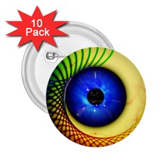 Eerie Psychedelic Eye 2 25  Button (10 Pack)