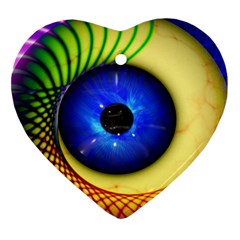 Eerie Psychedelic Eye Heart Ornament (two Sides) by StuffOrSomething