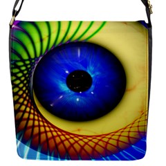 Eerie Psychedelic Eye Flap Closure Messenger Bag (small)