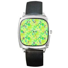 Summer Fun Square Leather Watch by rokinronda