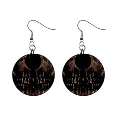 Skull Poster Background Mini Button Earrings by dflcprints