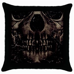 Skull Poster Background Black Throw Pillow Case