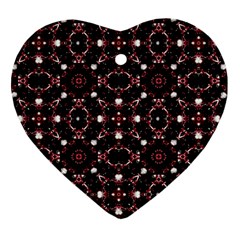 Futuristic Dark Pattern Heart Ornament (two Sides) by dflcprints