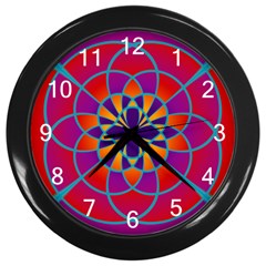 Mandala Wall Clock (black) by SaraThePixelPixie