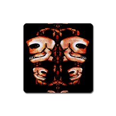 Skull Motif Ornament Magnet (square) by dflcprints