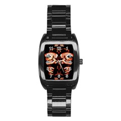 Skull Motif Ornament Stainless Steel Barrel Watch by dflcprints