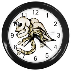 Angel Skull Wall Clock (black)