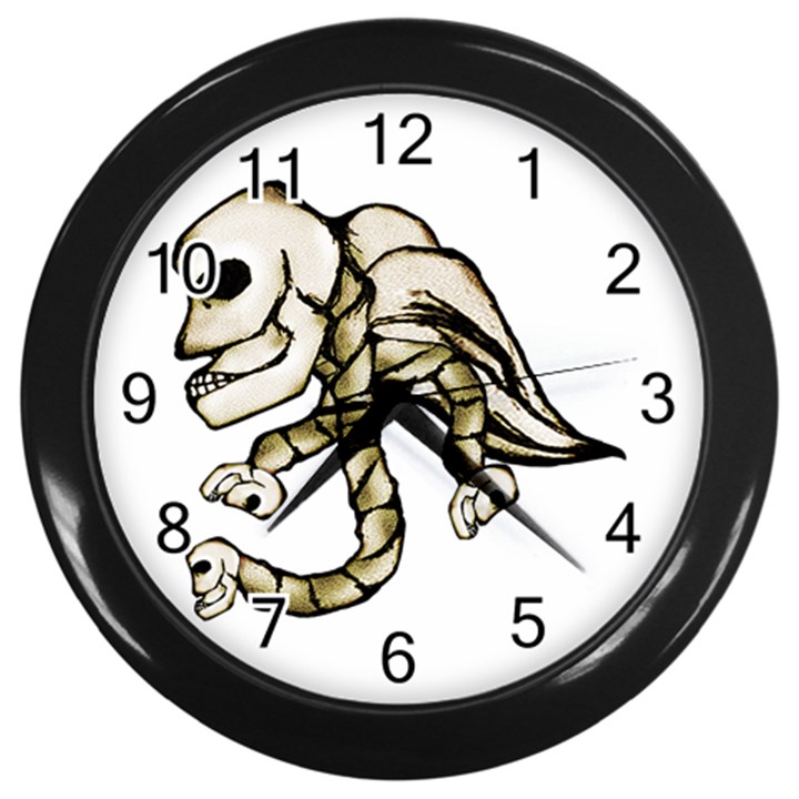 Angel Skull Wall Clock (Black)