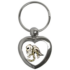 Angel Skull Key Chain (heart) by dflcprints