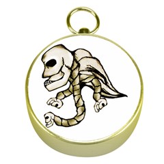 Angel Skull Gold Compass by dflcprints