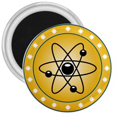 Atom Symbol 3  Button Magnet by StuffOrSomething