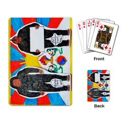 2 Yeti, 1 Text On Tibetan Flag, Playing Cards Single Design