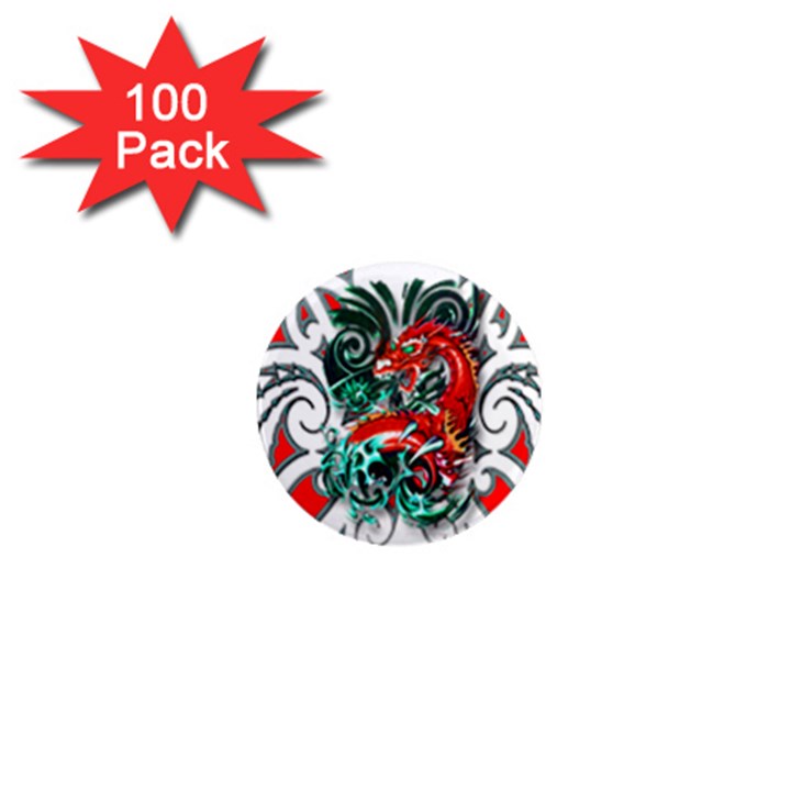 Tribal Dragon 1  Mini Button Magnet (100 pack)