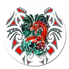 Tribal Dragon Magnet 5  (round)