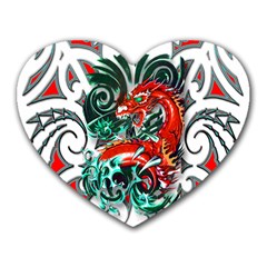 Tribal Dragon Mouse Pad (heart) by TheWowFactor