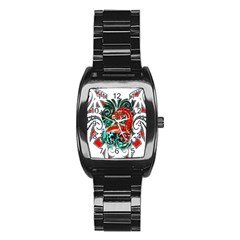 Tribal Dragon Stainless Steel Barrel Watch by TheWowFactor