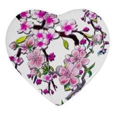 Cherry Bloom Spring Heart Ornament (two Sides)