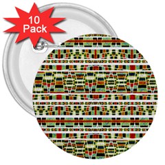 Aztec Grunge Pattern 3  Button (10 Pack)