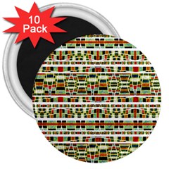 Aztec Grunge Pattern 3  Button Magnet (10 Pack)
