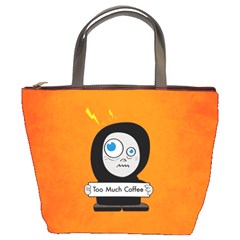 Orange Funny Too Much Coffee Bucket Handbag by CreaturesStore