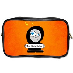 Orange Funny Too Much Coffee Travel Toiletry Bag (one Side) by CreaturesStore