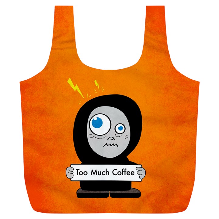 Orange Funny Too Much Coffee Reusable Bag (XL)