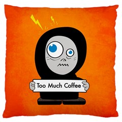 Orange Funny Too Much Coffee Large Cushion Case (single Sided) 