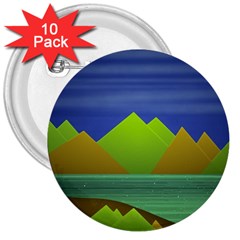 Landscape  Illustration 3  Button (10 Pack)